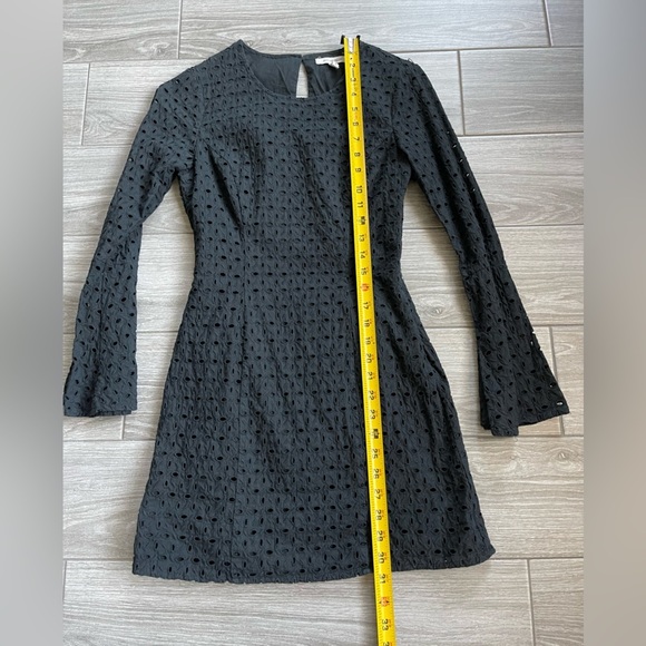 Anthro/ Avec Les Filles| Black Eyelet Dress with Bell Sleeves, Size XS••• - Picture 15 of 15